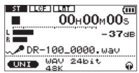 TASCAM DR-100 - Lancer et arrêter l'enregistrement - 2