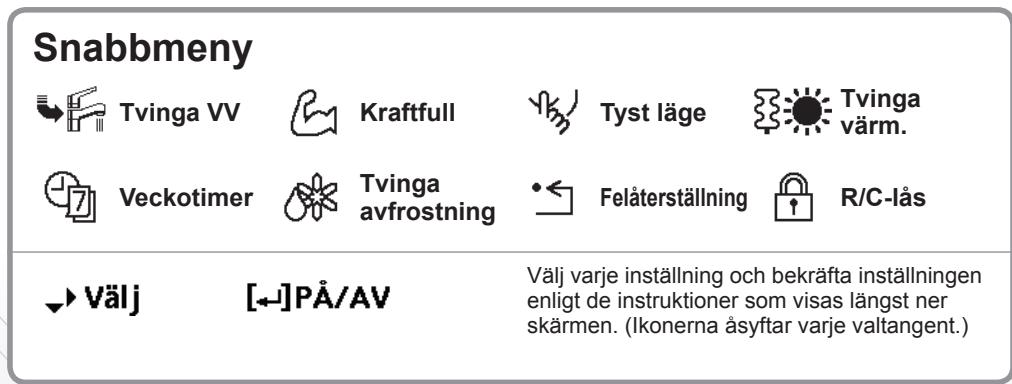 PANASONIC WHMDC09H3E5 - Hur du använder snabbmenyn - 3