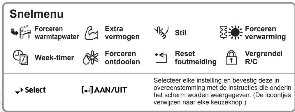 PANASONIC WHMDC09H3E5 - Hoe gezebruikt u het snelmenu - 3