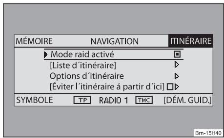 SKODA RADIO NAVIGATION SYSTEM CRUISE - Réglages relatifs à l'itinéraire - 1