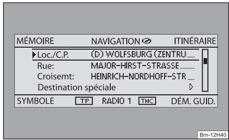 SKODA RADIO NAVIGATION SYSTEM CRUISE - Introduire une destination - 1