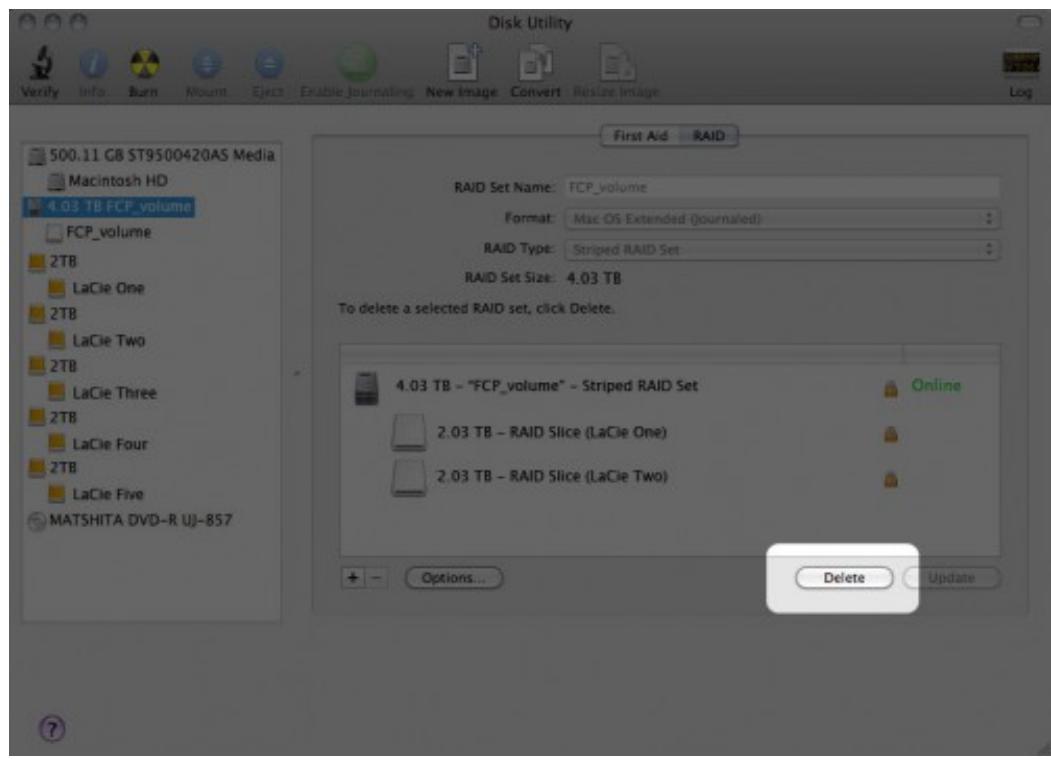 LACIE 5BIG THUNDERBOLT - DELETE A RAID ARRAY - 4