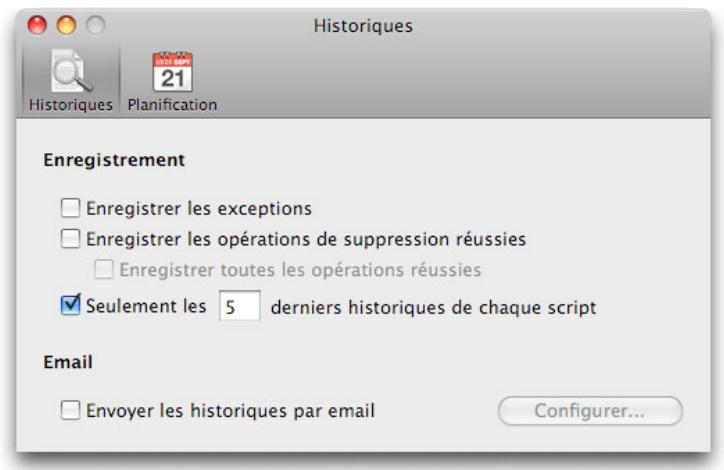 LACIE INTEGO BACKUP ASSISTANT - Préférences d'historique - 1