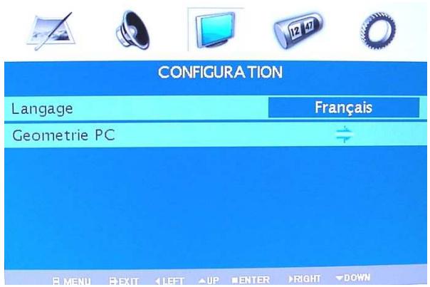 NESX NE-32G - REGLAGES ACCESSIBLES EN MODE PC - 1