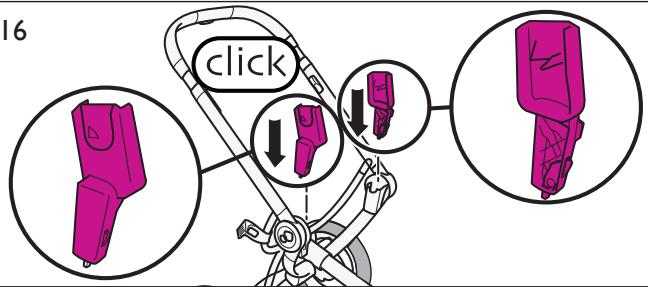 QUINNY MOODD - Car seat and bassinet must be positioned so that child faces the stroller handle (Figure 16a). - 1