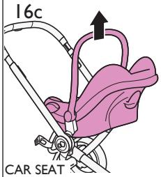 QUINNY MOODD - Car seat and bassinet must be positioned so that child faces the stroller handle (Figure 16a). - 6