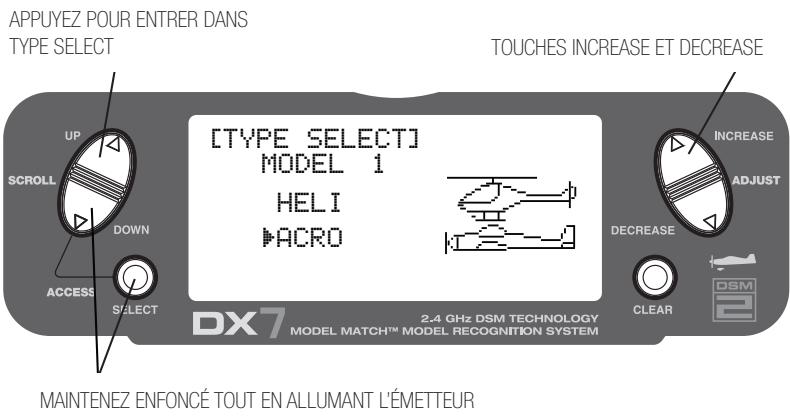 SPEKTRUM DX7 - Fonction de sélection du type - 1
