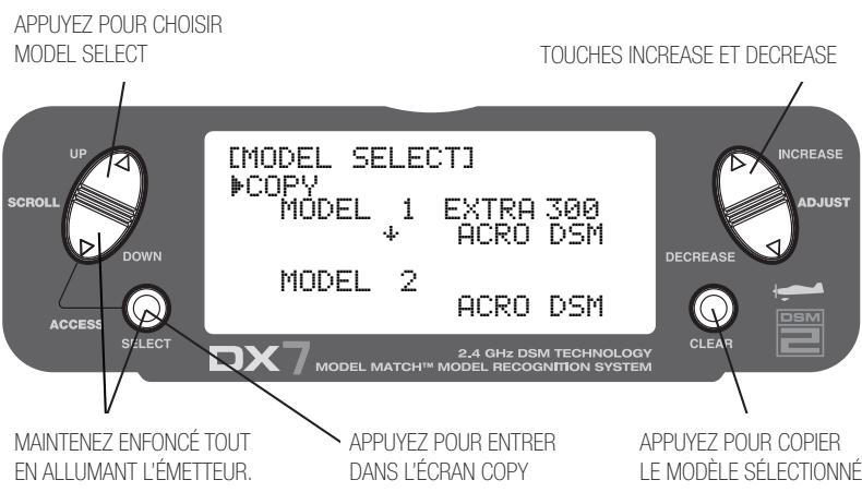 SPEKTRUM DX7 - Pour entrer dans la fonction choix du modèle - 1