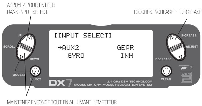 SPEKTRUM DX7 - Sélection des entrées (input select) - 1