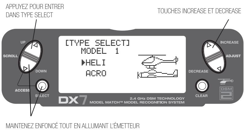 SPEKTRUM DX7 - Fonction de sélection du type - 1