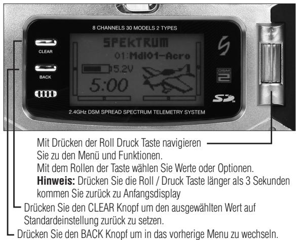 SPEKTRUM DX8 - EINGABE UND DISPLAYFUNKTIONEN - 1