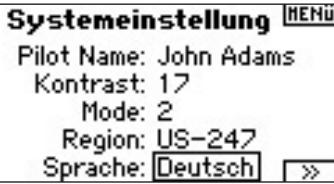 SPEKTRUM DX8 - Auswahlder Sprache - 1