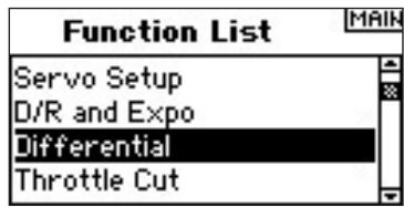 SPEKTRUM DX8 - To Access the Differential Screen - 1