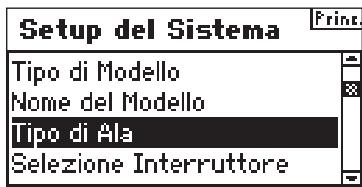 SPEKTRUM DX8 - Per accedere alla funzione Tipo di Ala - 1