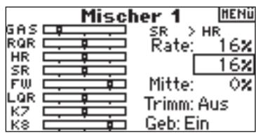 SPEKTRUM DX8 - Einstellen der programmierebaren Mischeranteile - 2
