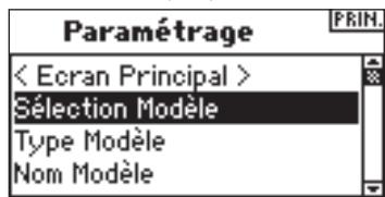 SPEKTRUM DX8 - Accès à la fonction model select (sélection du modèle) par le mode system setup (réglement du système) - 1
