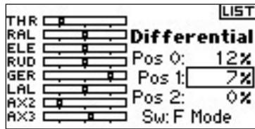 SPEKTRUM DX8 - To Access the Differential Screen - 4