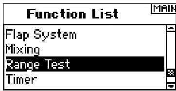 SPEKTRUM DX8 - To Access the Range Test screen - 1