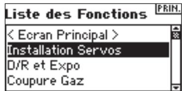 SPEKTRUM DX8 - Accès à un écran function (fonction) puis l'écran function list (list des fonctions) - 1