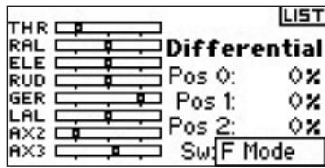 SPEKTRUM DX8 - To Access the Differential Screen - 3