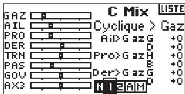 SPEKTRUM DX8 - Réglage des cyclic mix rates (taux de mixage du cyclique) - 1