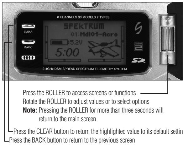 SPEKTRUM DX8 - KEY INPUT AND DISPLAY FUNCTIONS - 1
