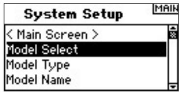 SPEKTRUM DX8 - To Access the System Setup List - 1