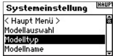 SPEKTRUM DX8 - Auswahl der Modelltyp Funktion - 1