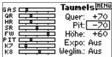 SPEKTRUM DX8 - Programmieren der Taumelscheiben Werte - 2