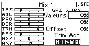 SPEKTRUM DX8 - Réglage des taux des mixages programmables - 1