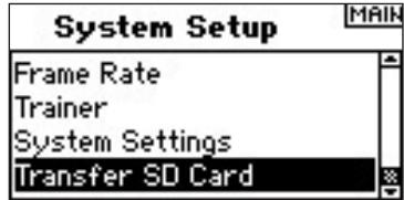 SPEKTRUM DX8 - Acceso a la función de Transferir tarjeta SD - 1
