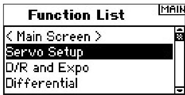 SPEKTRUM DX8 - To Access a Function List Screen from the Function List - 1