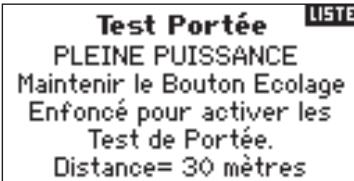 SPEKTRUM DX8 - Accès à l'écran range test (contrôle de portée) - 2