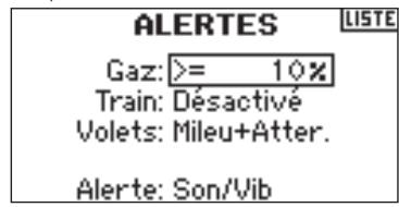 SPEKTRUM DX8 - Accès à l'écranwarnings (avertissements) - 3