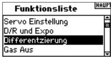 SPEKTRUM DX8 - Das Differentialmenu - 1