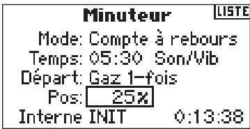 SPEKTRUM DX8 - Programmation d'une position de manette des gaz - uniquement si throttle start (démarrage manette de gaz) est sélectionné. - 1