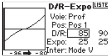 SPEKTRUM DX8 - Sélection de l'option position d'interrupteur à régler - 1
