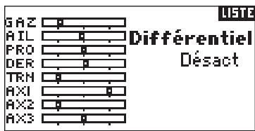 SPEKTRUM DX8 - Accès à l'écran differential (différentiel) - 2