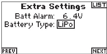 SPEKTRUM DX8 - Acceder au menu changement de batterie et modifier le type - 1