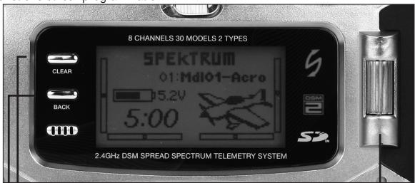 SPEKTRUM DX8 - Entrée par touché et fonctions d'affichage - 1