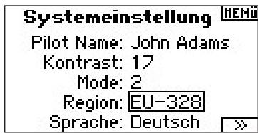 SPEKTRUM DX8 - Auswahl der Region (nur in der EU Version möglich) - 1