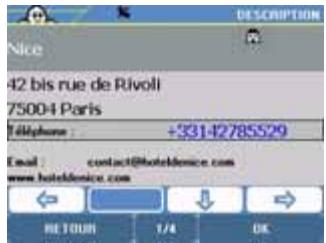 VIAMICHELIN NAVIGATION X-960 - Comment consulter la description d'un POI - 1