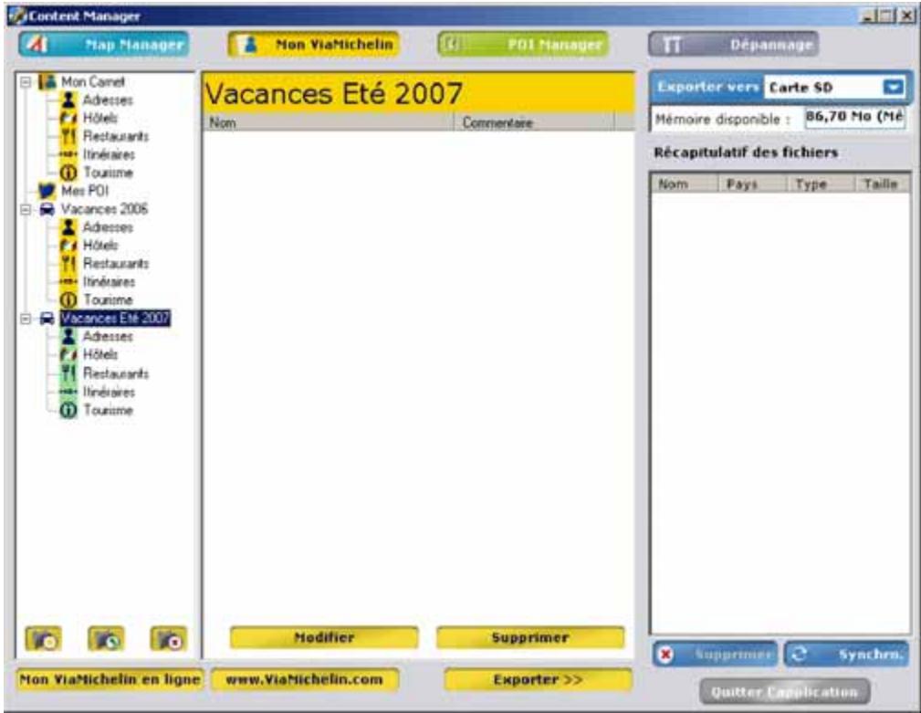 VIAMICHELIN NAVIGATION X-970T - Création d'un nouveau dossier - 3
