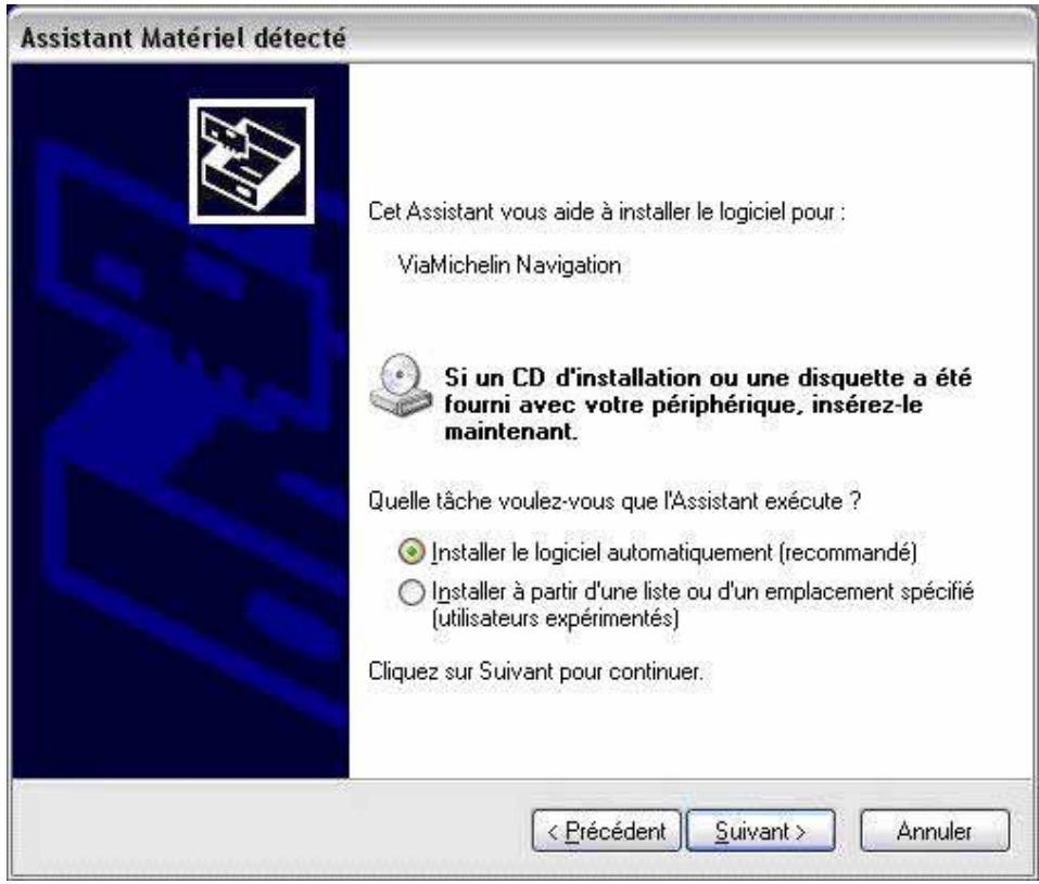 VIAMICHELIN NAVIGATION X-970T - Assistant d'ajout de nouveau matériel détecté - 2