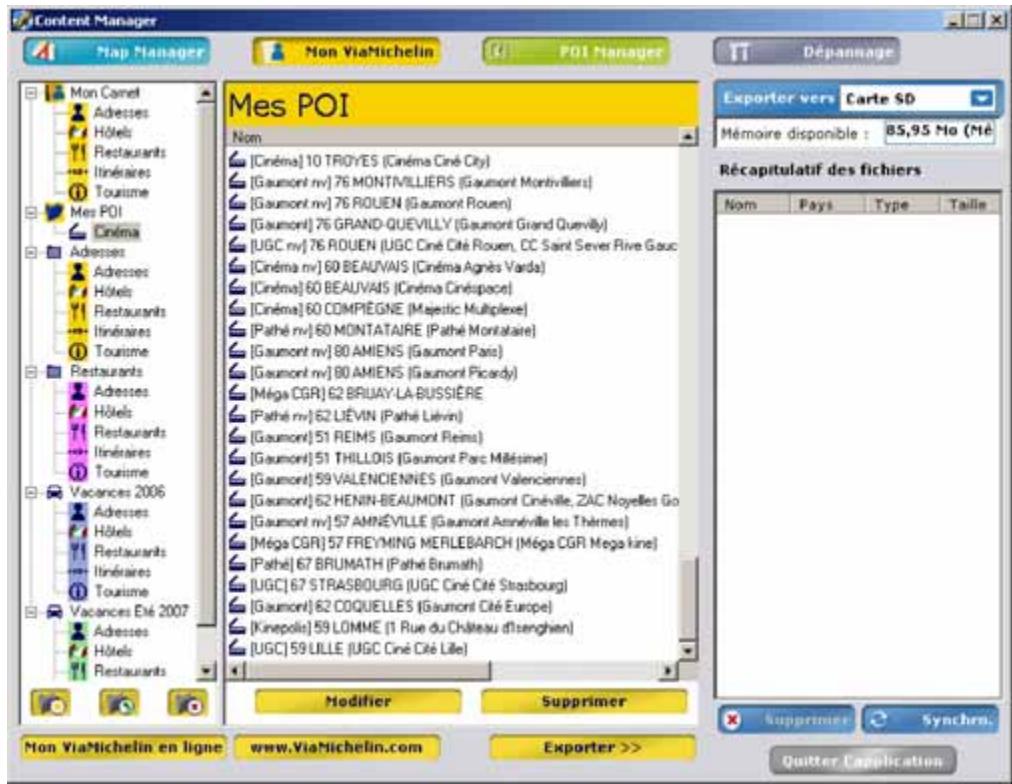 VIAMICHELIN NAVIGATION X-970T - POI Michelin - 1