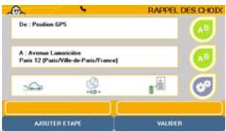 VIAMICHELIN NAVIGATION X-980T - Rappel des choix - 1