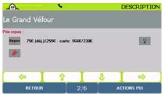 VIAMICHELIN NAVIGATION X-980T - Comment consulter la description d'un POI ? - 2