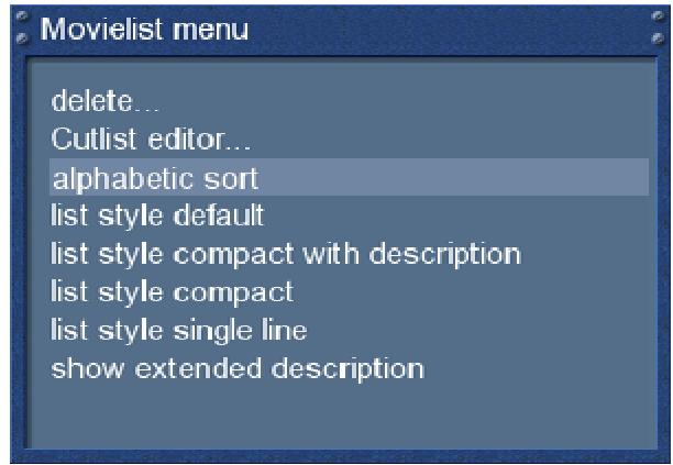 DREAM MULTIMEDIA DM7025 - Options de la movielist - 1