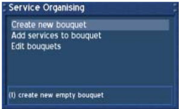 DREAM MULTIMEDIA DREAM DREAMBOX DM-500S - Service organizing - Adding a new Bouquet - 2