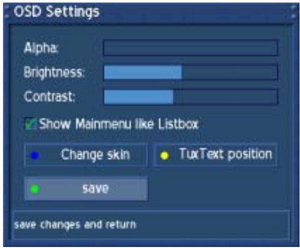 DREAM MULTIMEDIA DREAM DREAMBOX DM-500S - OSD settings - 3